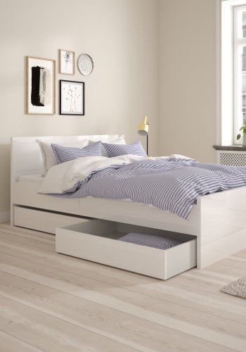 TVILUM Naia sengeskuffe - hvid h�jglans, 2 stk, 100 cm