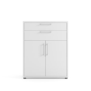 TVILUM Prima kontorkommode - hvitt tre, m. 2 d�rer og 2 skuffer 