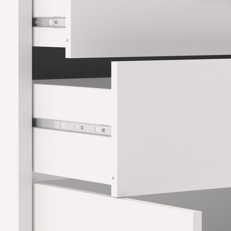 TVILUM Prima kontorkommode - hvitt tre, m. 2 d�rer og 2 skuffer 