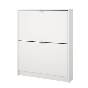 TVILUM Shoes skoskab - hvid tr�, m. 2 klapl�ger 