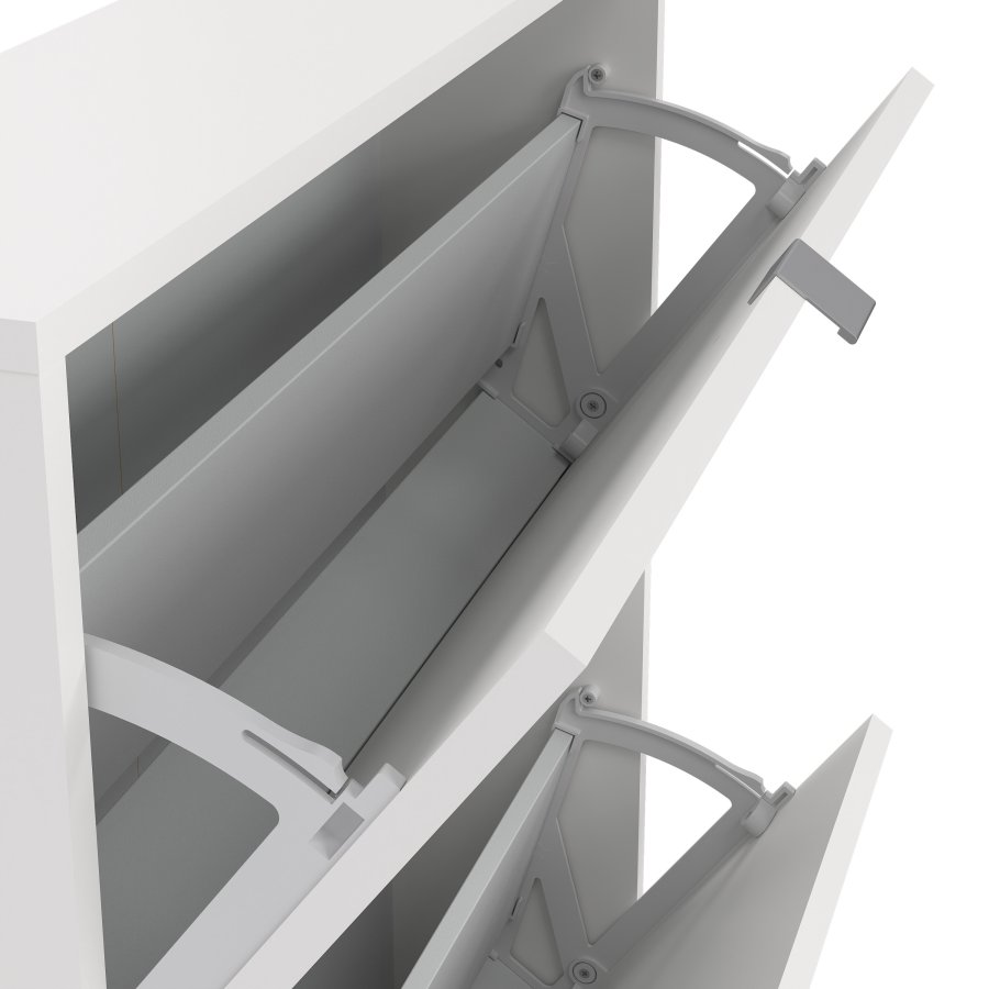 TVILUM Shoes skosk�p - vitt tr�, med 2 vikd�rrar