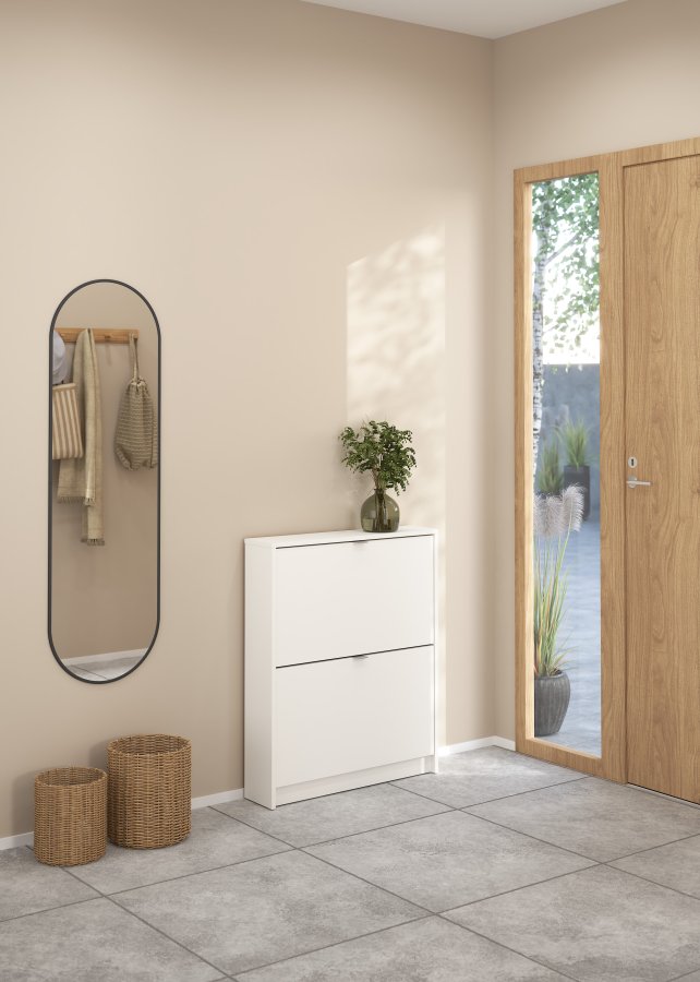 TVILUM Shoes skosk�p - vitt tr�, med 2 vikd�rrar