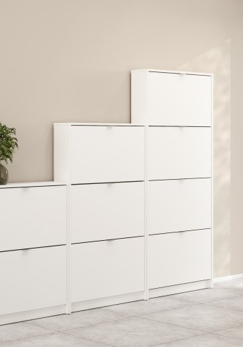 TVILUM Shoes skosk�p - vitt tr�, med 2 vikd�rrar