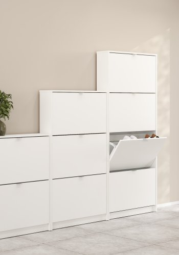 TVILUM Shoes skosk�p - vitt tr�, med 2 vikd�rrar