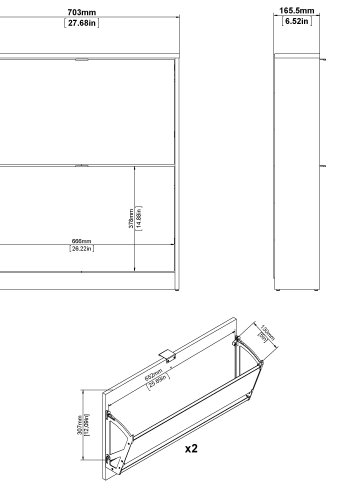 TVILUM Shoes skosk�p - vitt tr�, med 2 vikd�rrar