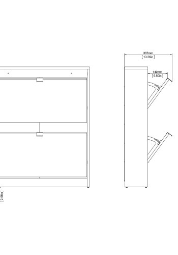 TVILUM Shoes skosk�p - vitt tr�, med 2 vikd�rrar