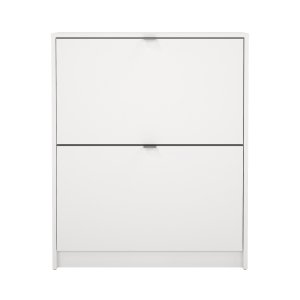 TVILUM Shoes skoskab - hvid tr�, m. 2 klapl�ger og 2 rum