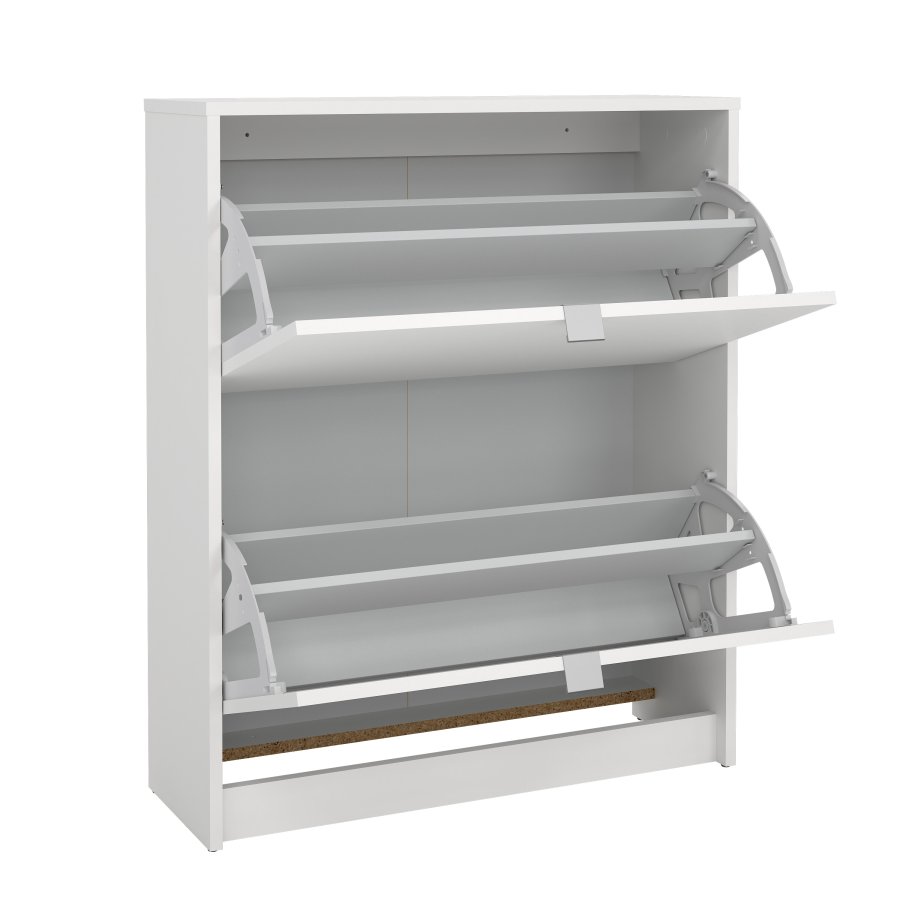 TVILUM Shoes skosk�p - vitt tr&auml;, med 2 vikd&ouml;rrar och 2 fack