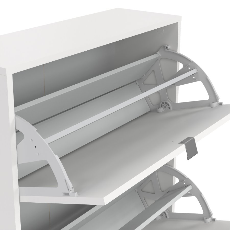 TVILUM Shoes skosk�p - vitt tr&auml;, med 2 vikd&ouml;rrar och 2 fack