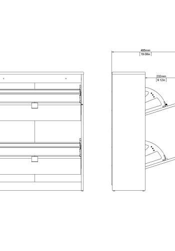 TVILUM Shoes skosk�p - vitt tr&auml;, med 2 vikd&ouml;rrar och 2 fack