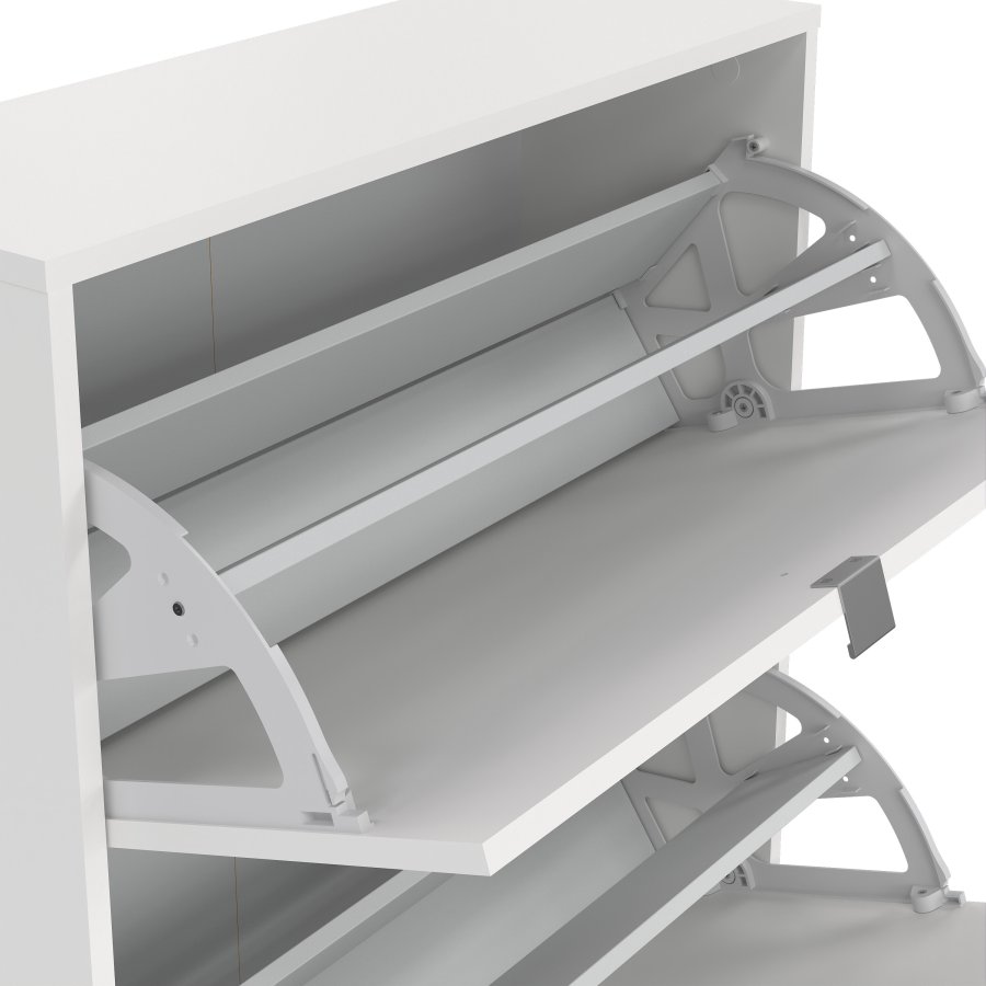 TVILUM Shoes skosk�p - vitt tr&auml;, med 3 vikd&ouml;rrar och 2 fack