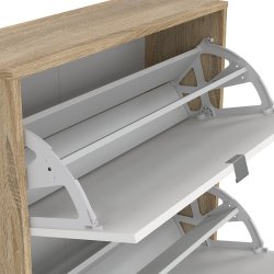 Shoes skoskab natur/ hvid tr�, med 3 klapl�ger