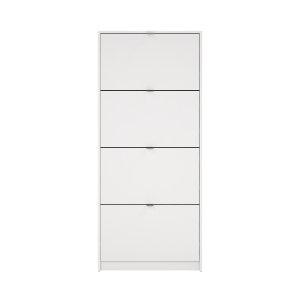 TVILUM Shoes skoskab - hvid tr�, m. 4 klapl�ger og 2 rum