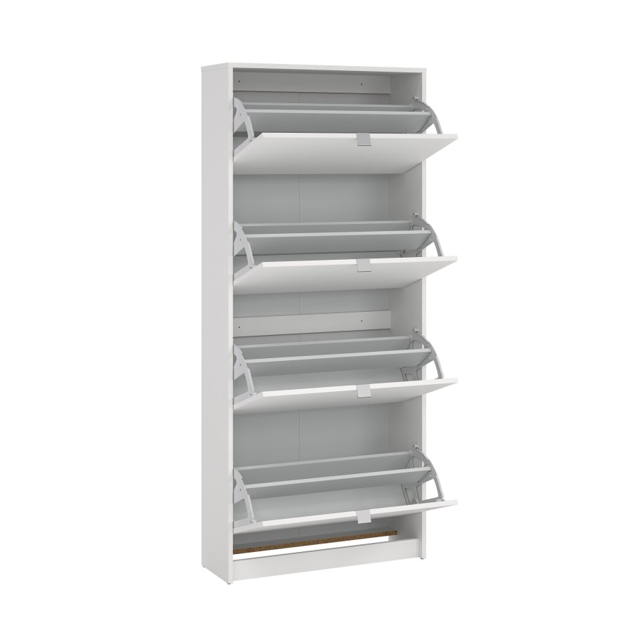 TVILUM Shoe Skosk�p - Vitt Tr&auml;, med 4 Vikd&ouml;rrar och 2 Fack