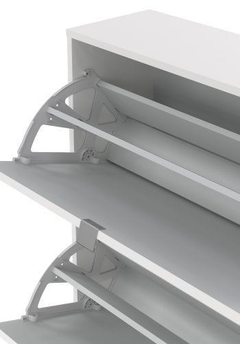 TVILUM Shoes skoskab - hvid tr�, m. 4 klapl�ger og 2 rum