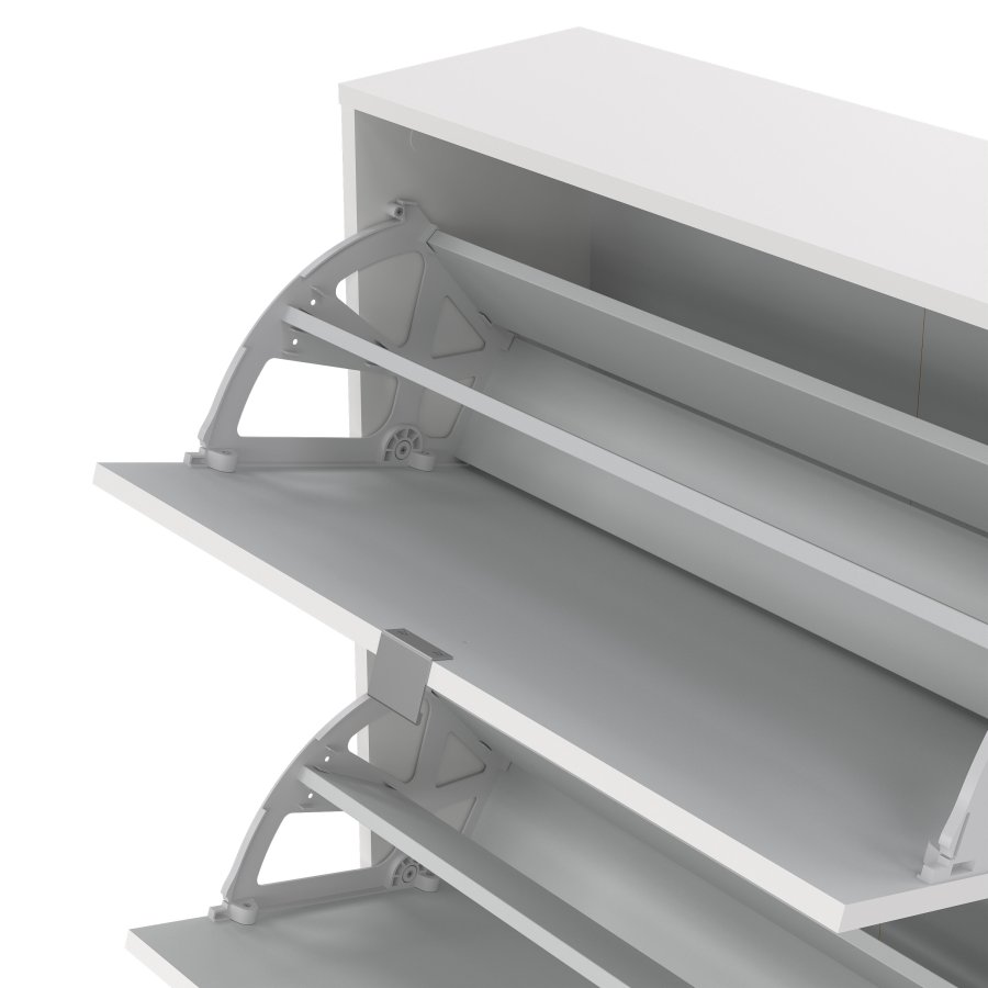 TVILUM Shoe Skosk�p - Vitt Tr&auml;, med 4 Vikd&ouml;rrar och 2 Fack