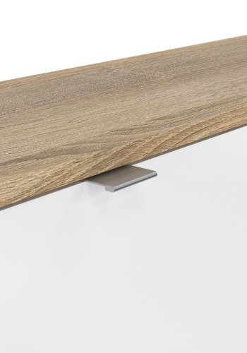 TVILUM Shoes skoskab - natur/hvid h�jglans egetr�sfin�r/tr�, m. 3 klapl�ger, 1 l�ge og 2 rum