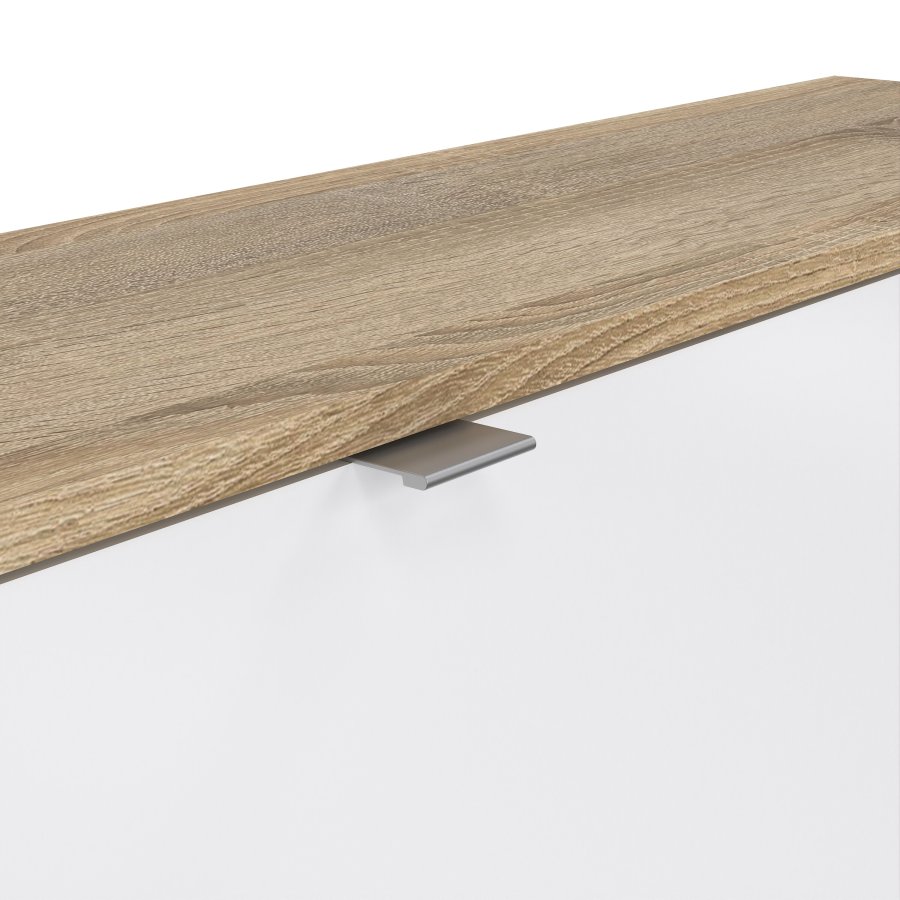 TVILUM Shoes Skosk�p - Naturlig / Vit H&ouml;gglans Ekfan&eacute;r / Tr&auml;, med 3 Vikd&ouml;rrar, 1 Lucka och 2 Fack