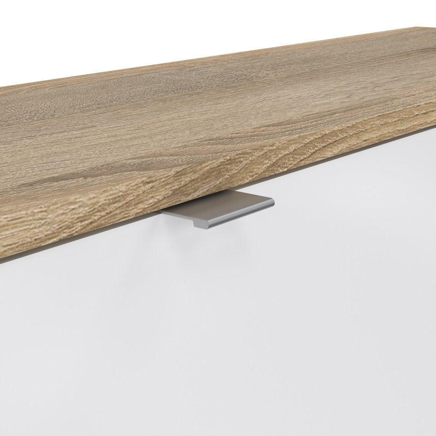 TVILUM Shoes Skosk�p - Naturlig / Vit H�gglans Ekfan�r / Tr�, med 4 Vikd�rrar, 1 Spegeld�rr och 2 Fack