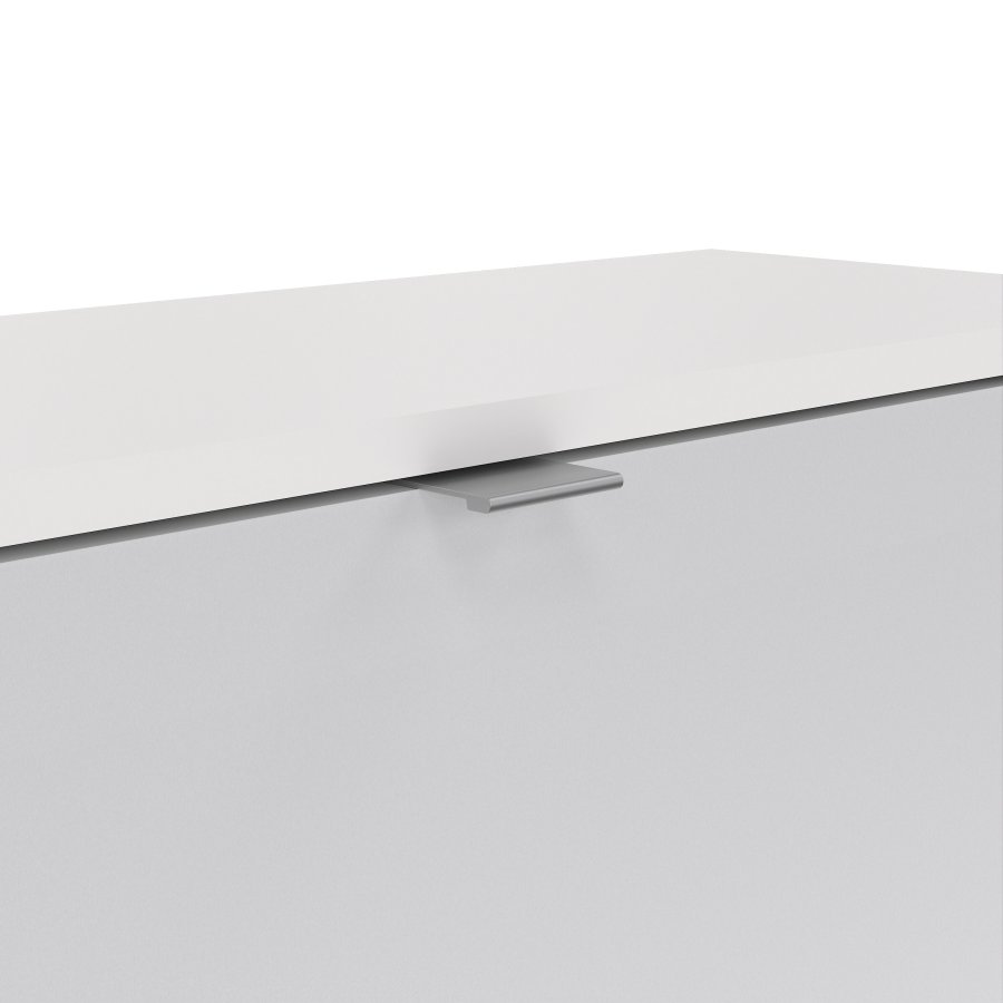 TVILUM Shoe Skosk�p - Vit / Glas Tr&auml; / Spegelglas, med 4 Spegelvikd&ouml;rrar och 2 Fack