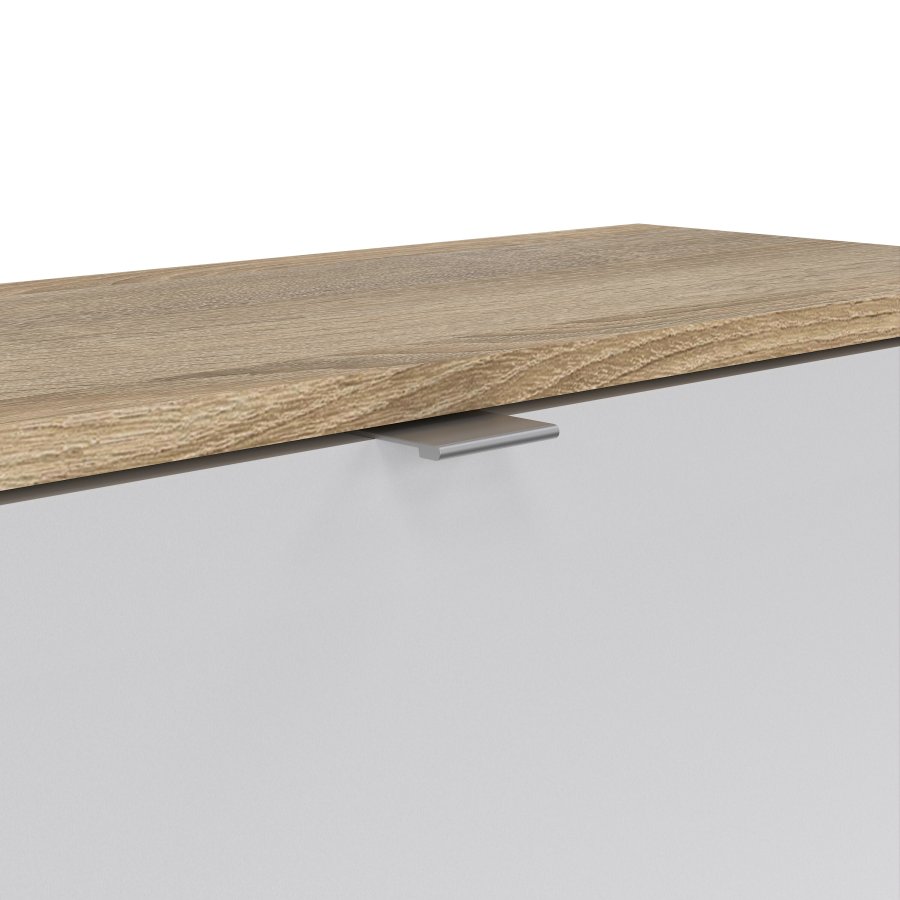 TVILUM Shoes Skosk�p - Naturlig / Glas Ekfan&eacute;r / Spegelglas, med 4 Spegelvikd&ouml;rrar och 2 Fack