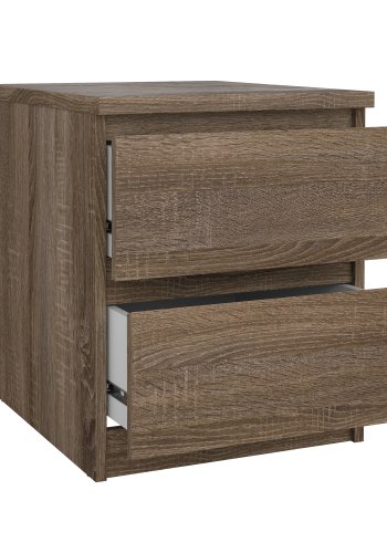 TWILUM Naia nattbord - tr�ffel naturlig tre, m. 2 skuffer