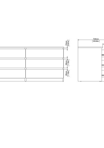 TVILUM Naia Byr� - Tryffel Naturligt Tr&auml;, med 6 L�dor