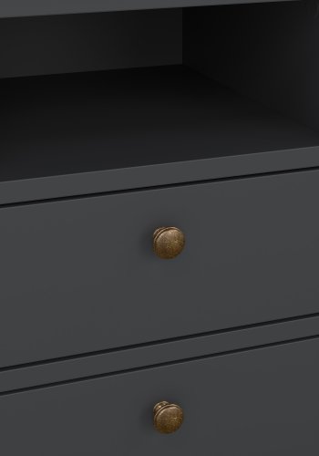 TVILUM Paris s�ngbord - gr�tt tr�, med 2 l�dor och 1 fack