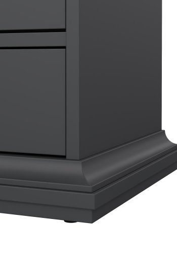 TVILUM Paris s�ngbord - gr�tt tr�, med 2 l�dor och 1 fack