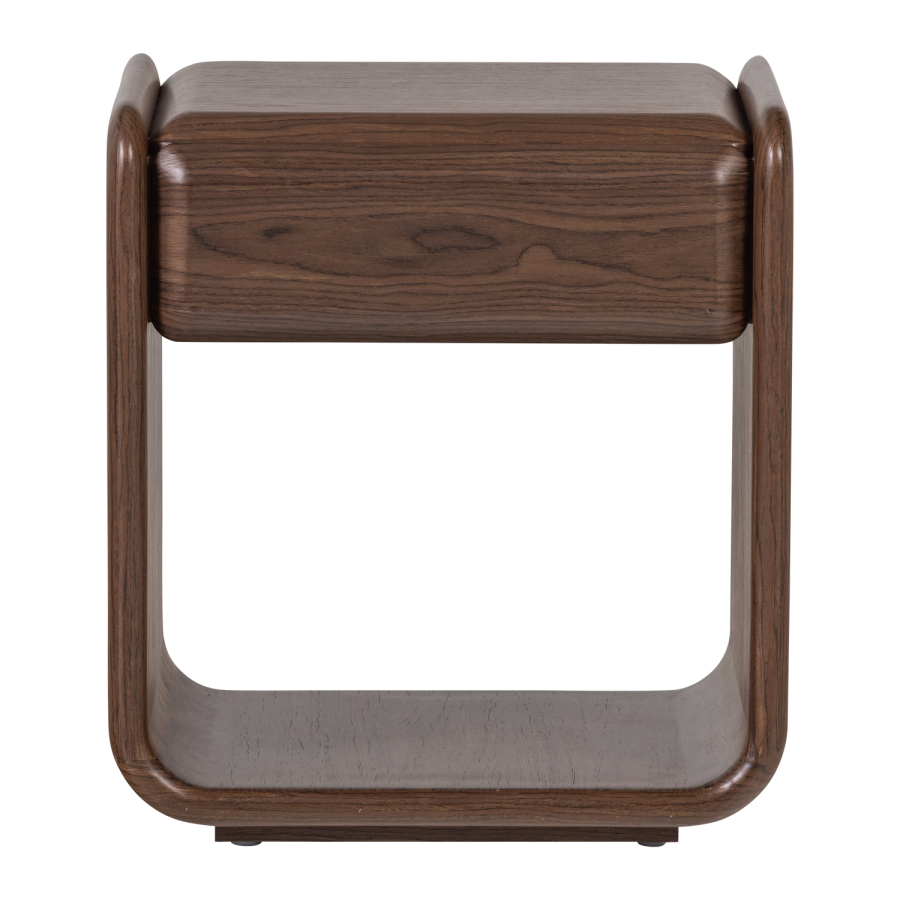 WOOOD Elura kommode/nattbord med 1 skuff trefiner brun