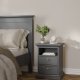 TVILUM Paris Nachttisch - graues Holz, mit 2 Schubladen und 1 Fach