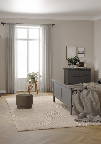 TVILUM Paris Nachttisch - graues Holz, mit 2 Schubladen und 1 Fach