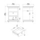 TVILUM Paris Nachttisch - graues Holz, mit 2 Schubladen und 1 Fach