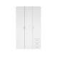 TVILUM Space garderobeskab - hvid h�jglans tr�, m. 3 l�ger og 3 skuffer