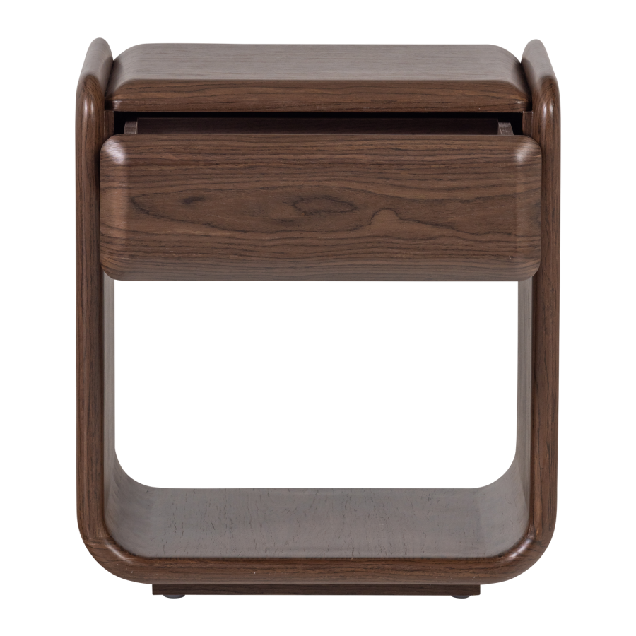 WOOOD Elura kommode/nattbord med 1 skuff trefiner brun