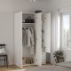 TVILUM Space garderobeskab - hvid h�jglans tr�, m. 3 l�ger og 3 skuffer