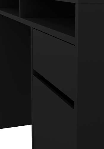 TVILUM Function Plus skrivebord - mat sort tr�, m. 1 l�ge og 1 skuffe