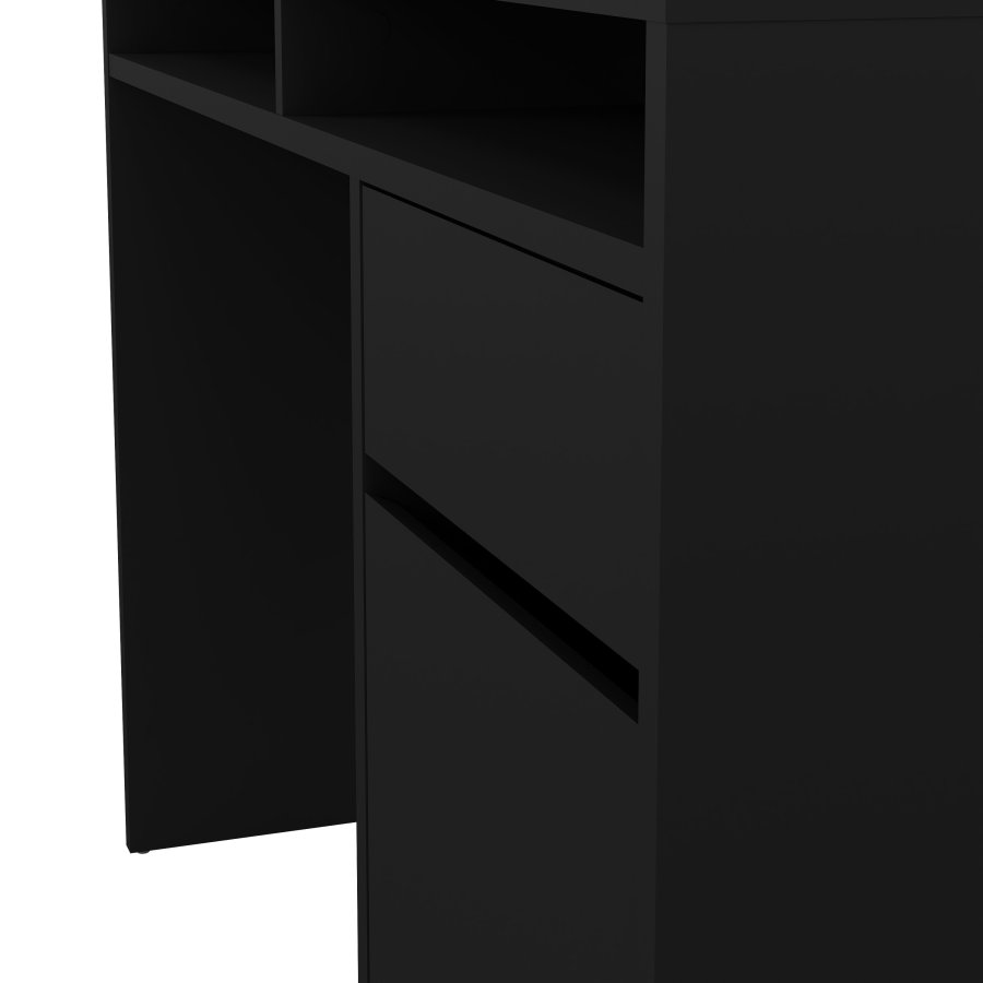 TVILUM Function Plus skrivebord - matt sort tre, m. 1 d�r og 1 skuff