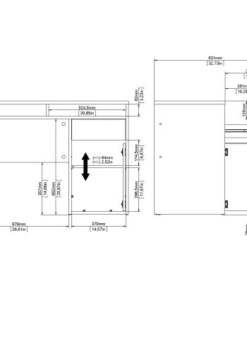 TVILUM Function Plus skrivebord - matt sort tre, m. 1 d�r og 1 skuff