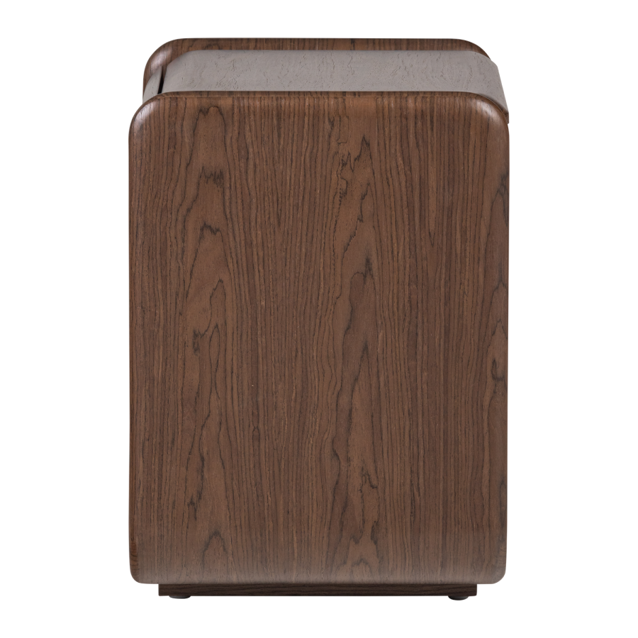 WOOOD Elura kommode/nattbord med 1 skuff trefiner brun