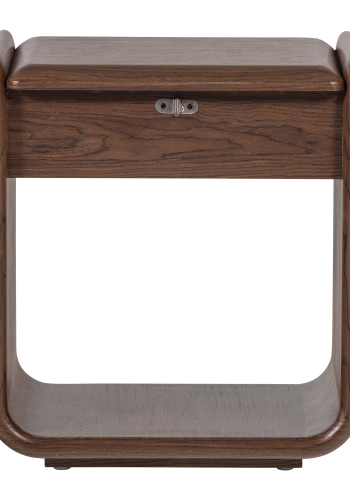 WOOOD Elura kommode/nattbord med 1 skuff trefiner brun