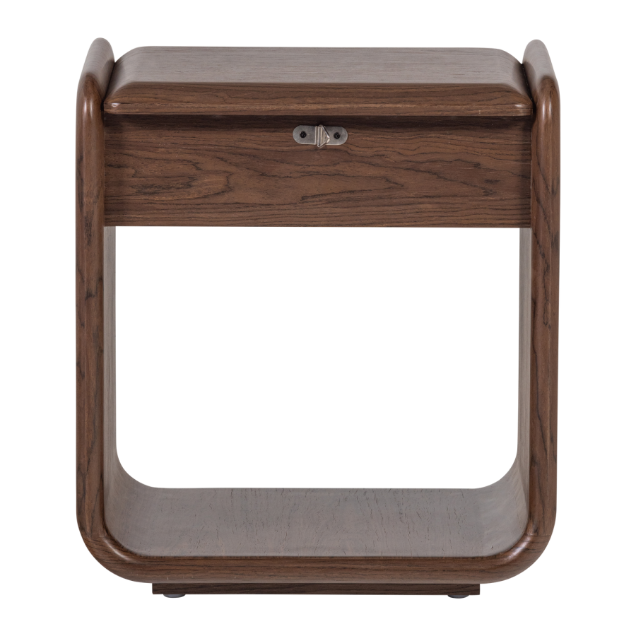 WOOOD Elura kommode/nattbord med 1 skuff trefiner brun