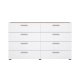 TVILUM Pepe kommode - hvid h�jglans/natur tr�/egetr�sfin&eacute;r, m. 8 skuffer
