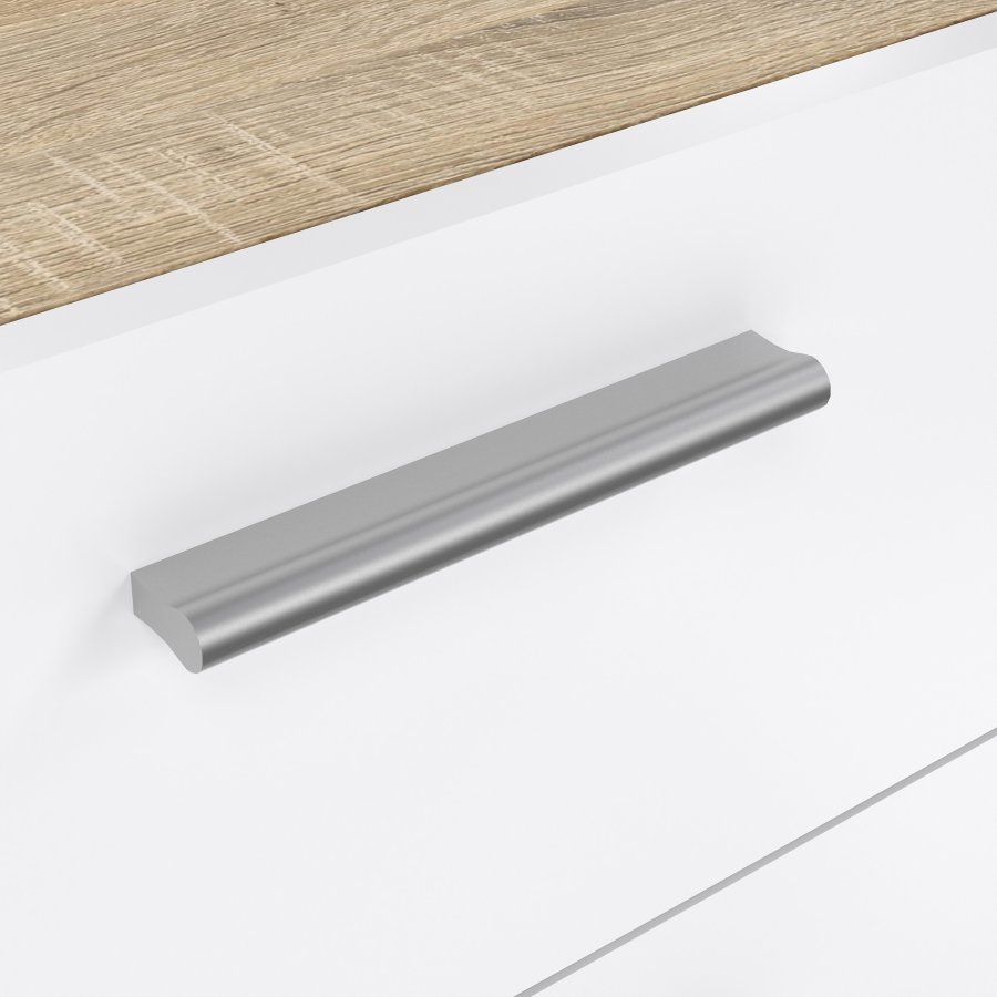 TVILUM Pepe kommode - hvid h�jglans/natur tr�/egetr�sfin&eacute;r, m. 8 skuffer