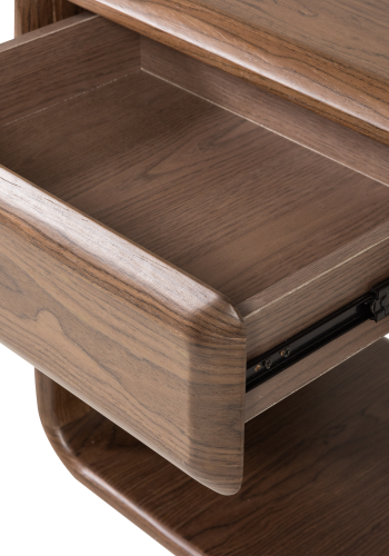 WOOOD Elura kommode/nattbord med 1 skuff trefiner brun