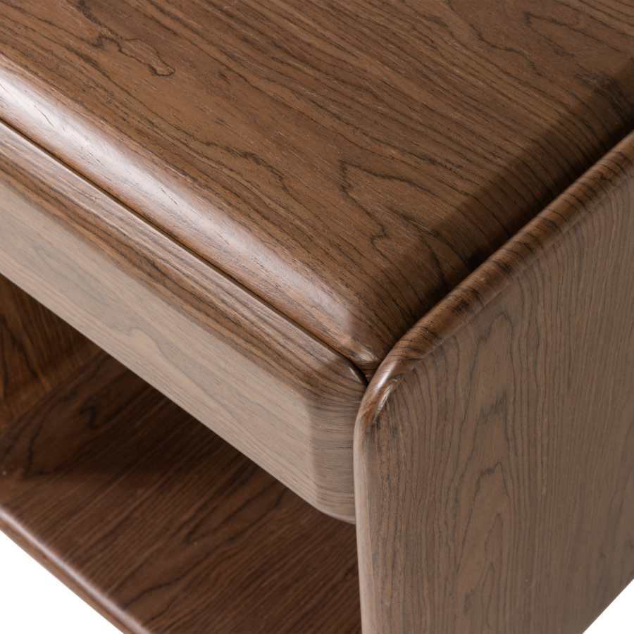 WOOOD Elura kommode/nattbord med 1 skuff trefiner brun