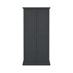 TVILUM Paris garderobeskab - mat gr� tr�, m. 2 l�ger 