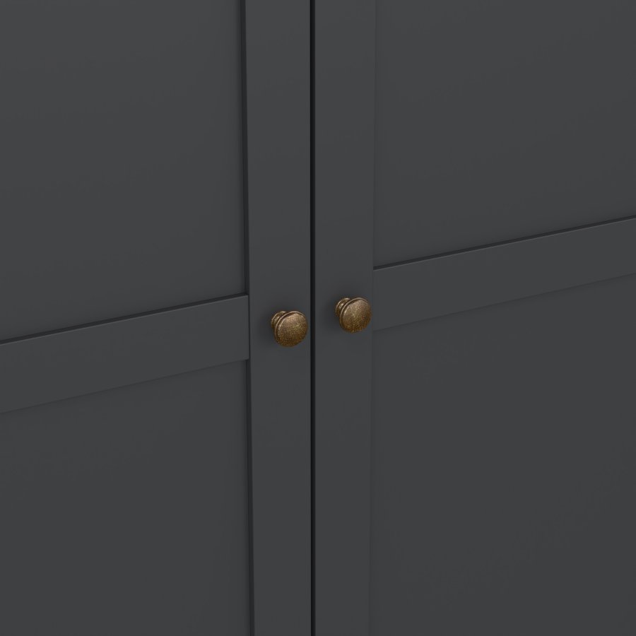 TVILUM Paris garderobeskab - mat gr� tr�, m. 2 l�ger 