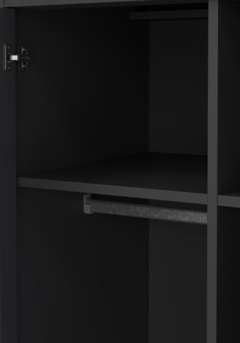 TVILUM Paris garderobeskab - mat gr� tr�, m. 2 l�ger 