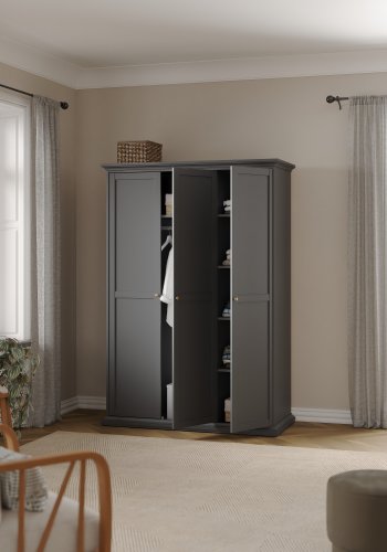 TVILUM Paris garderobeskab - gr�, m. 3 l�ger